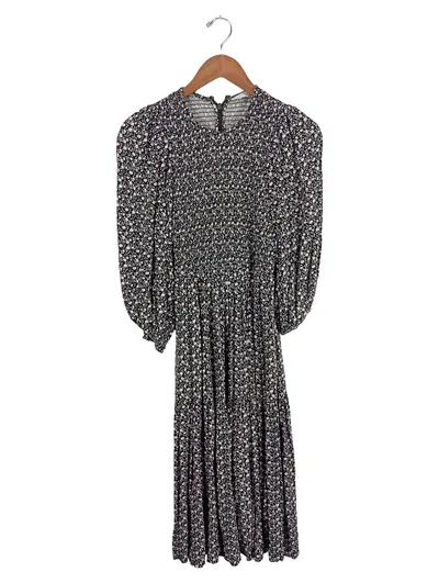& Other Stories Sommerkleid Damen Gr. 36;S Schwarz Blumenmuster Midikleid