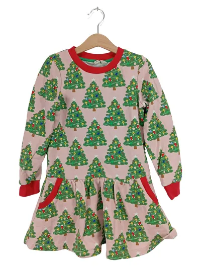 Mini Boden Kleid Rosa Tiermotiv Weihnachten Langarm Gr. 128