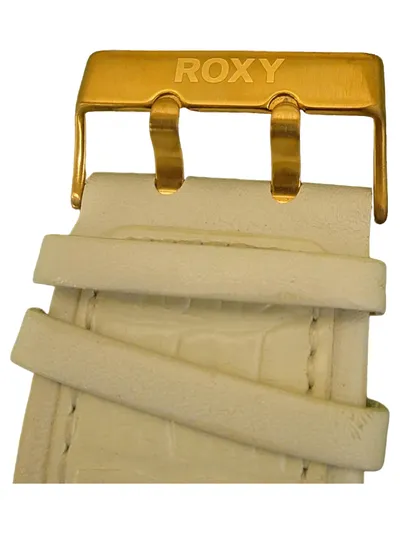 ROXY Damen Armbanduhr Leder Beige Strukturmuster Casual Modern
