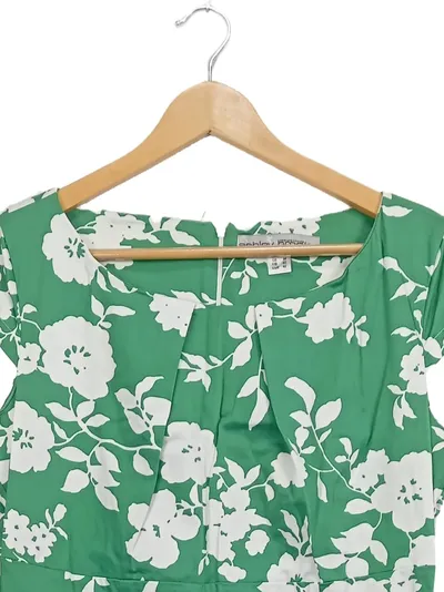 Ashley Brooke Damen Freizeitkleid Gr. 40 Kurzarm Blumenmuster Grün