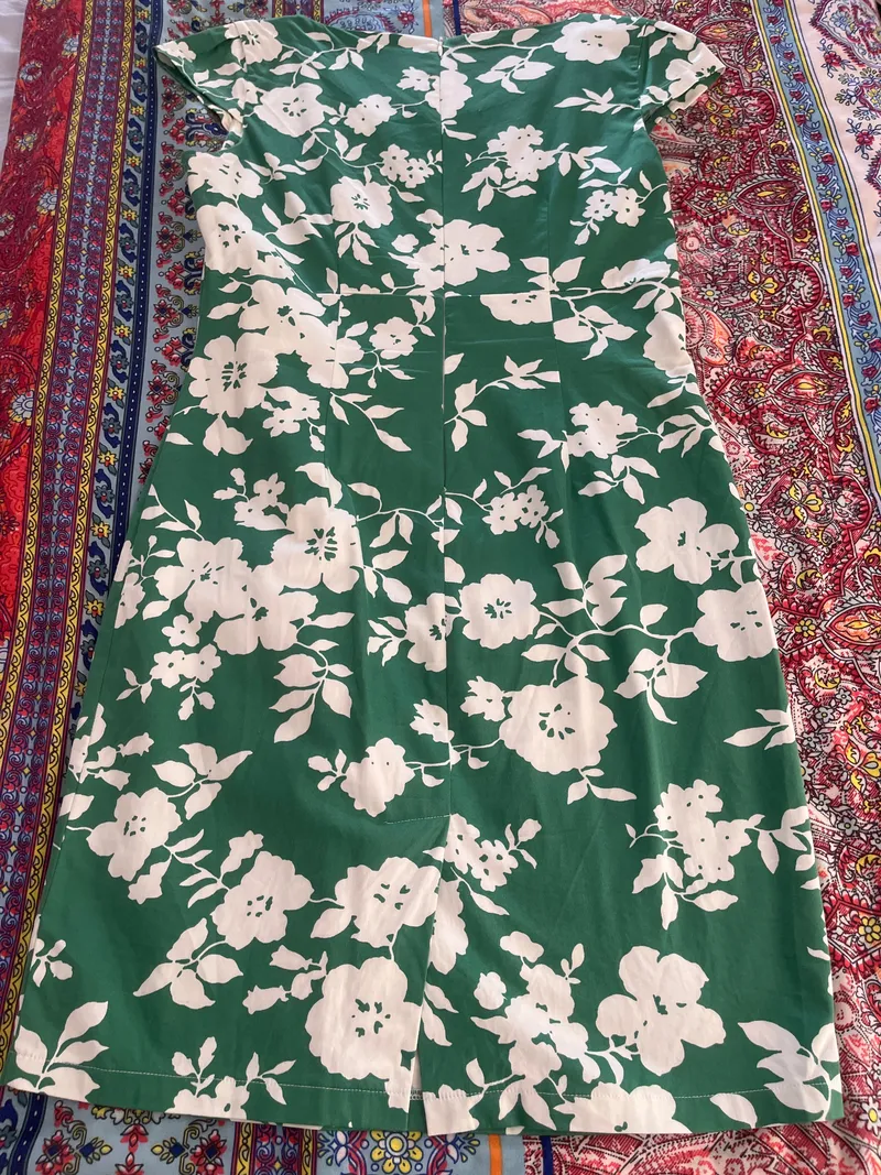 Ashley Brooke Damen Freizeitkleid Gr. 40 Kurzarm Blumenmuster Grün 3