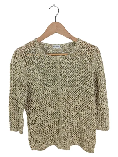 GERRY WEBER Damen Strickpullover Gold Gr. 30-40 Modisch Lochmuster