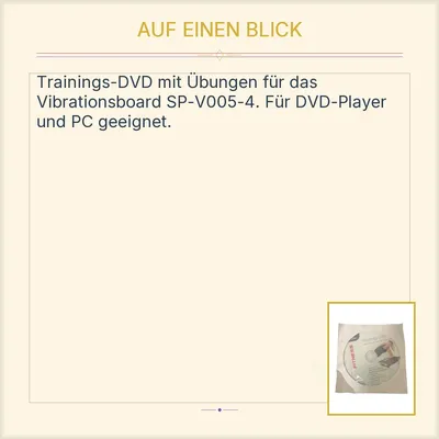 Trainings DVD Vibrationsboard SP-V005-4 Fitness Workout Übungen