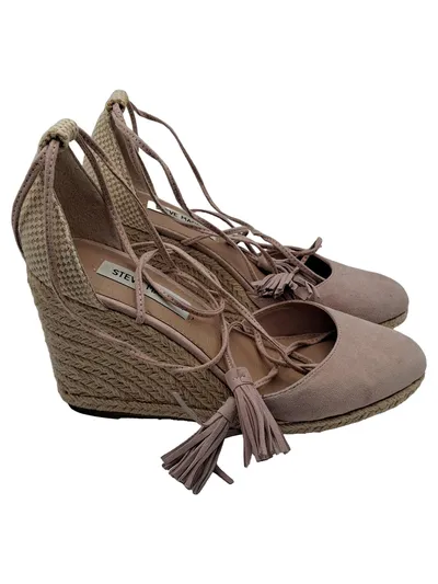 Steve Madden Espadrille Wedge Sandaletten Damen Rosa Wildleder Gr. 37