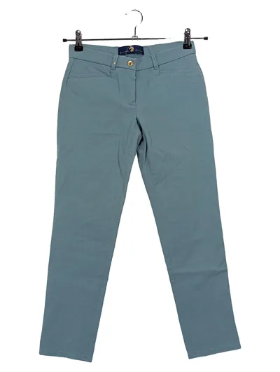 Pamela Henson Damen Stoffhose Chino Petrol Gr. 36 Baumwolle Elegant