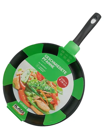 VIVESS Bratpfanne Geschmiedet Aluminium 28 cm Induktion Antihaft Schwarz