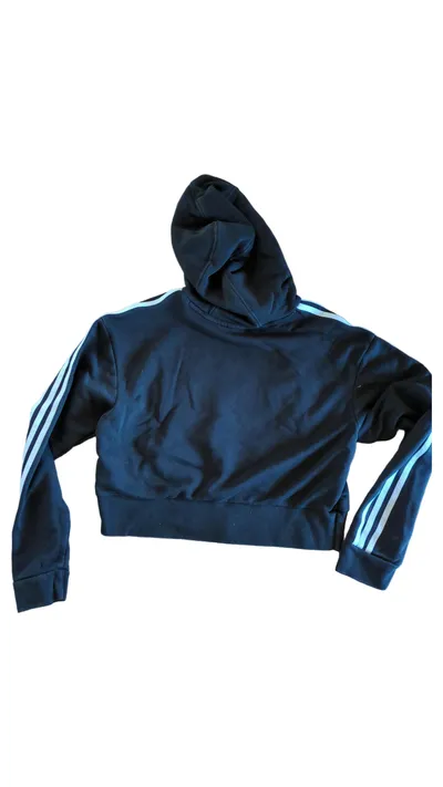 Adidas Originals Kinder Cropped Hoodie Trefoil Logo Gr. 152 Schwarz