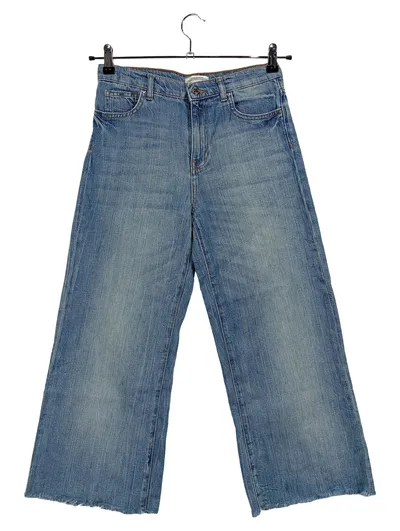 ZARA Damen Jeans Wide Fit Hose Gr. 36 Blau Casual