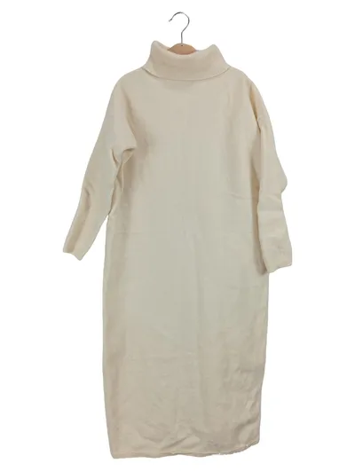 8 BY YOOX Damen Strickkleid Rollkragen Midi Beige Gr. 36;S Komfortabel