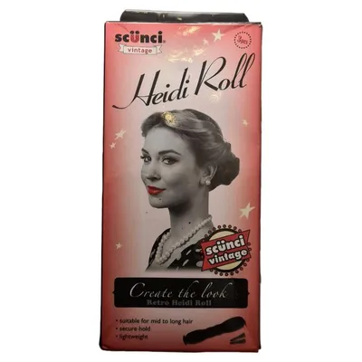 Scünci Heidi Roll Haarteil Vintage Damen Schwarz Uni