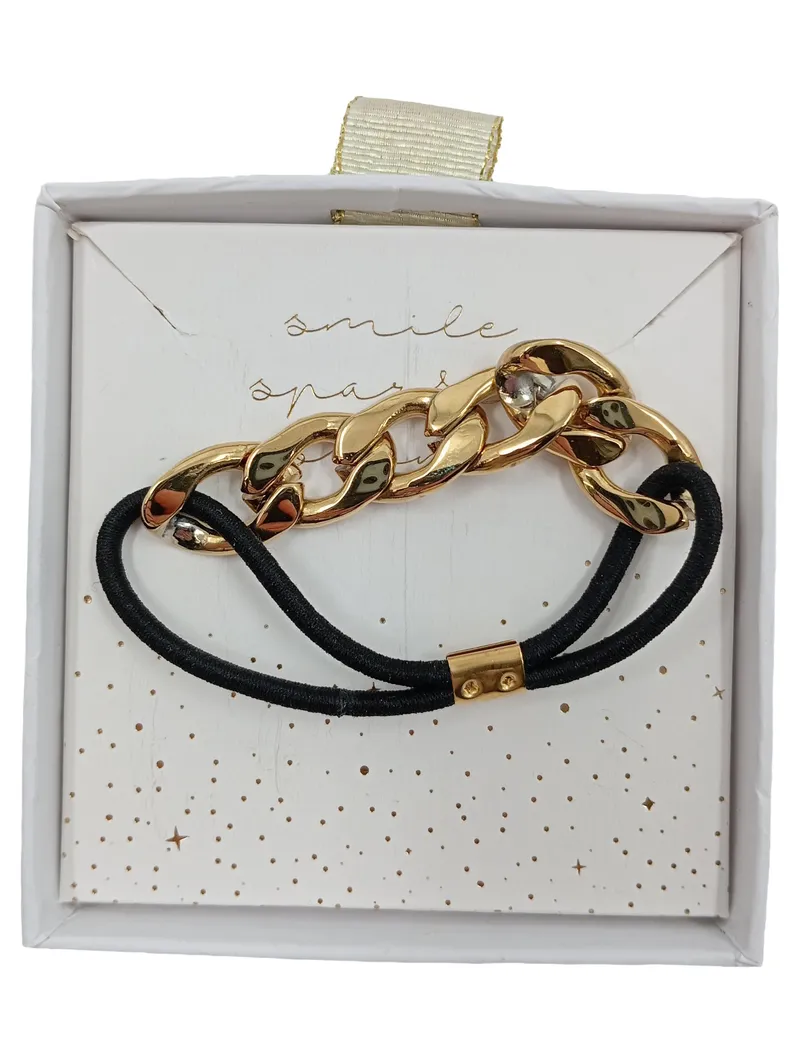 Purelei Haargummi Haarschmuck Gliederketten-Detail Gold Elegant Damen 1