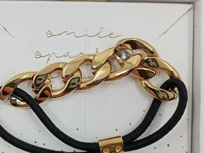 Purelei Haargummi Haarschmuck Gliederketten-Detail Gold Elegant Damen 5