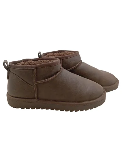 Deichmann Damen Schlupfstiefel Winter Lederimitat Braun Gr. 38