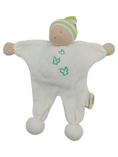 ALANA Schmusetuch Kuscheltuch Püppchen Schmetterling Baumwolle Weiß