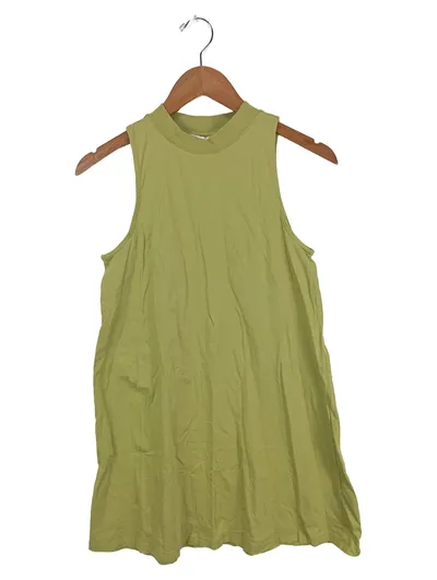 EDITED Damen Freizeitkleid Gr. 34 Grün Baumwolle ärmellos Casual