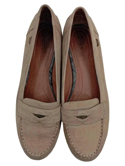 Marc O'Polo Damen Loafer Slipper Leder Beige Gr. 41