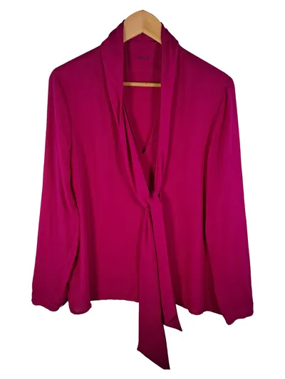 Marc Cain Damen Bluse Pink mit Schleife Gr. N3 38 M