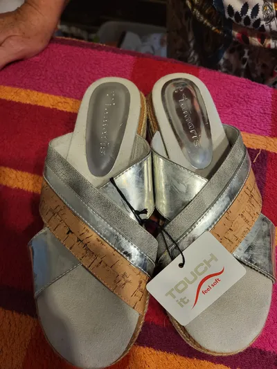 Tamaris Damen Pantoletten Gr. 38 Mehrfarbig Modern Keilabsatz 5cm
