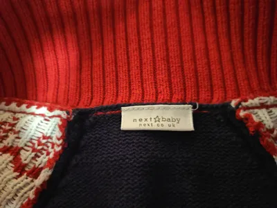 Next Baby Strickjacke Norwegermuster Gr. 74 9-12 Monate Blau Rot