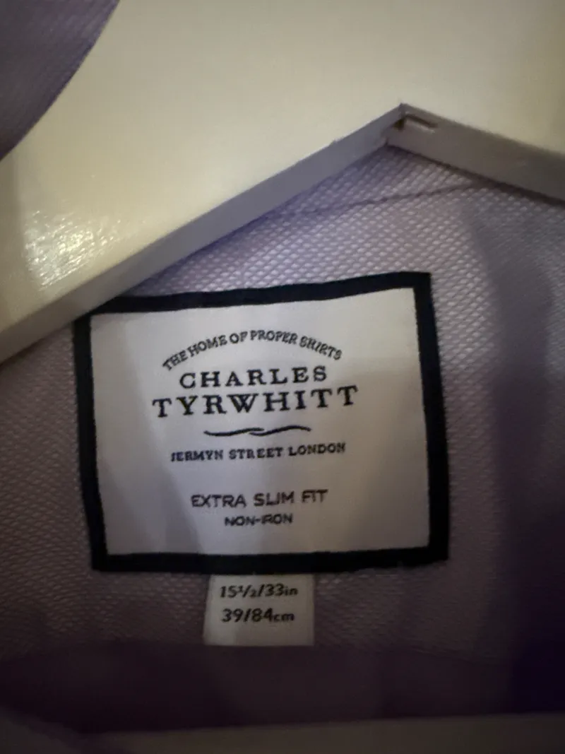 Charles Tyrwhitt Herren Business Hemd Rosa Gr. 39 (48/M) Extra Slim Fit 3