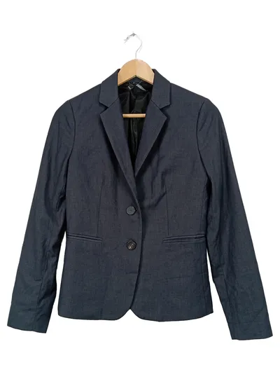 Mango Blazer Damen Grau Meliert Business Jacke Gr. 36/S Polyester Büro