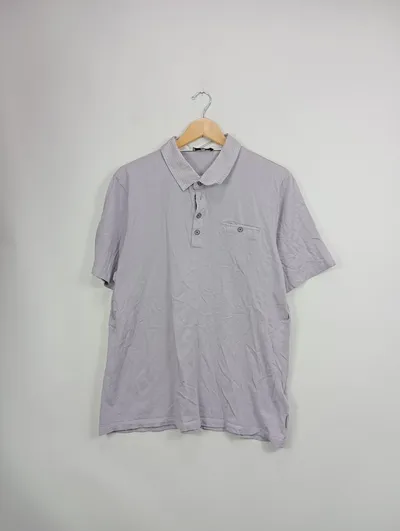 Ted Baker Herren Poloshirt Grau XL Casual Baumwolle