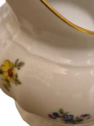 FÜRSTENBERG Milchkännchen Porzellan Blumenmuster Weiß Klassisch 9cm