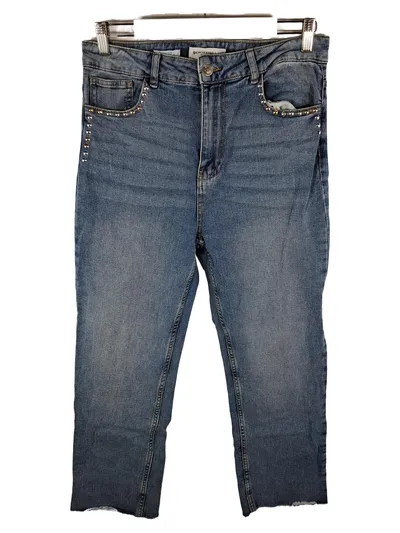 Encuentro Damen Jeans Straight Leg Recto Blau Gr. 40 W31 L26 Nieten