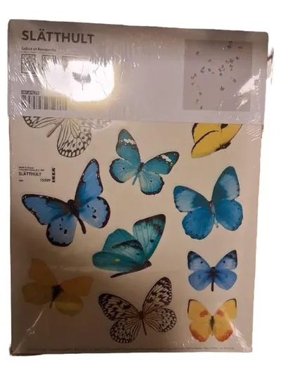 IKEA SLÄTTHULT Wandaufkleber Schmetterlinge Mehrfarbig Wandtattoo Deko