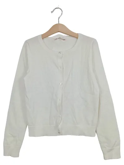 Bonpoint Strickjacke Mädchen Gr. 10 Jahre / 140 Weiß Elegant Glitzer