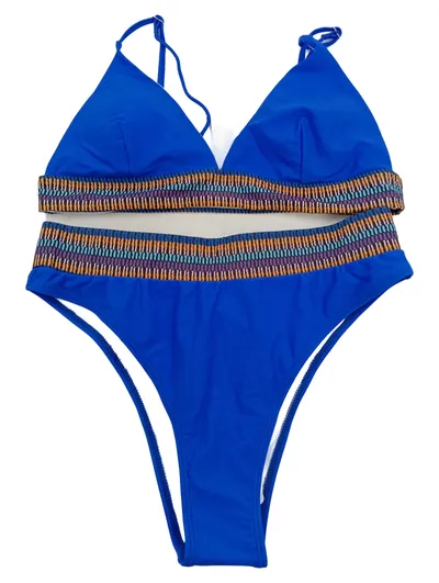 KAMONI Damen Bikini Gr. L Blau Modern Uni