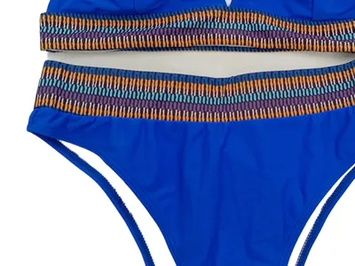 KAMONI Damen Bikini Gr. L Blau Modern Uni