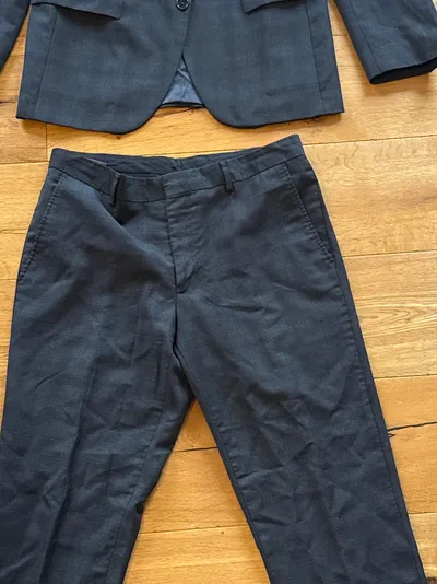 Calvin Klein Anzug Herren 50/L Grau Business Wolle Sakko Hose