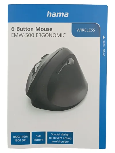 Hama EMW-500 Ergonomische Computer Maus Wireless Schwarz 6-Tasten