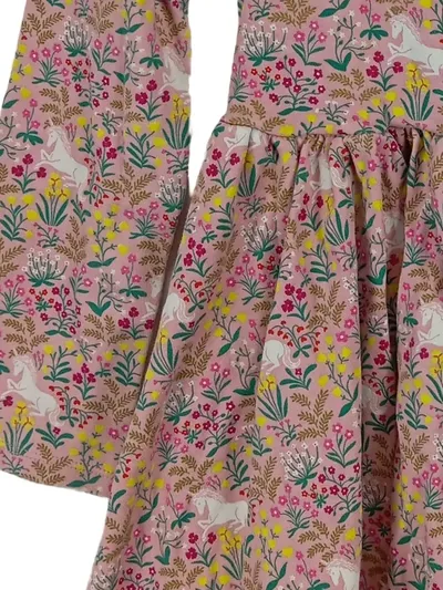 Mini Boden Wickelkleid Blumen Tiermotiv Rosa Gr. 128 Freizeitkleid Kinder