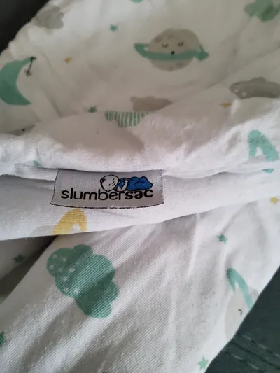 Slumbersac Baby Schlafsack Gr. 90 cm Mond Sterne Wolken Weiß Baumwolle