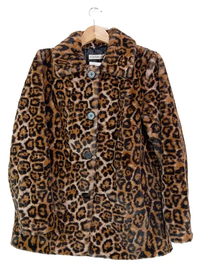 COUTURE LINE Damen Felljacke Kunstpelz Animal Print Mehrfarbig Gr. 38 M