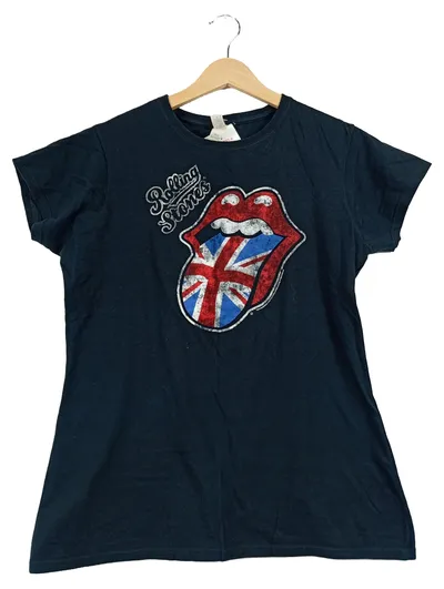 Gildan Rolling Stones Band T-Shirt Damen Gr. 42/XL Blau Casual