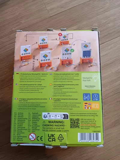 HABA Rätselspiel Logik IQ Reisespiel 77x Rätsel für 1 Spieler ab 7 Jahre