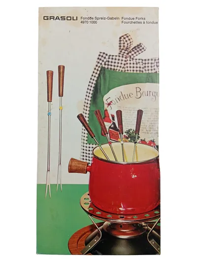 Grasoli Fondue Spreiz-Gabeln 6 Stück Set Vintage