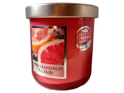 Heart & Home Pink Grapefruit & Cassis Duftkerze Wachs Pink Modern 7.5cm