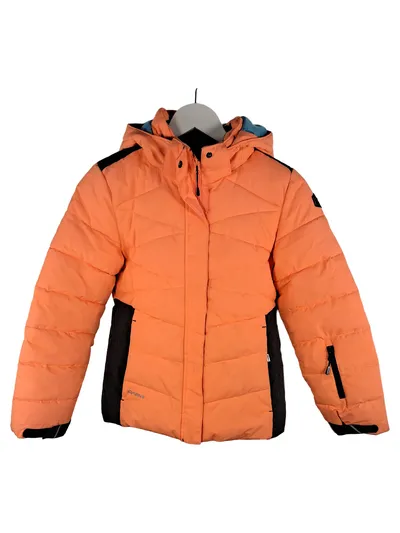 Icepeak Kinder Winterjacke Mädchen Gr. 152 Orange Steppjacke Kapuze