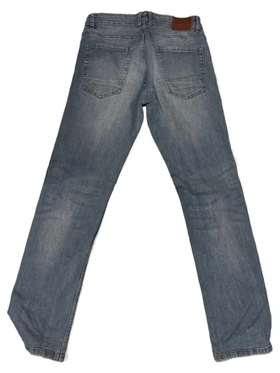 SMOG Herren Jeans Regular Fit Blau W30/46/S Knopf Lederdetails