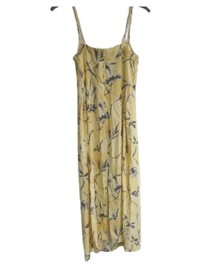 Vilona Moda Damen Sommerkleid Maxikleid Gelb Blumen Gr. 42 XL