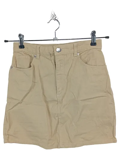 Monki Damen Minirock Gr. 36 S Beige Casual Baumwolle Rock