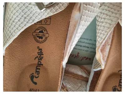Campanella Damen Pantoletten Gr. 40/41 Weiß Schlangenmuster Leder