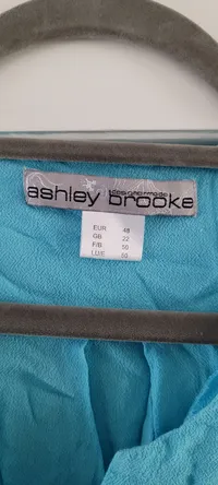 Ashley Brooke Damen Bluse 3/4 Arm Türkis Gr. 48 Viskose Casual 3