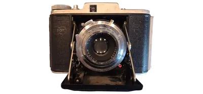Adox Box Analogkamera Schwarz Objektiv Staub Haze