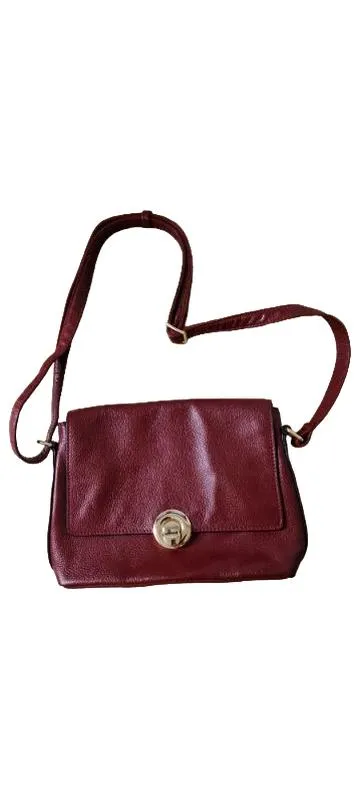 L.CREDI Damen Umhängetasche Leder Rot 28x21 cm Klassisch 1