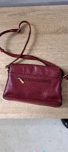 L.CREDI Damen Umhängetasche Leder Rot 28x21 cm Klassisch 5